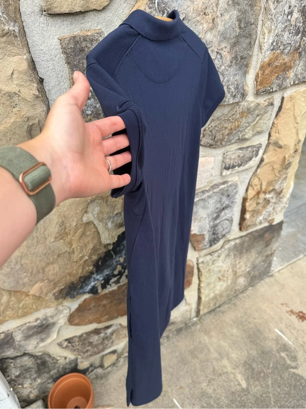 Nike Women's Dri-Fit Navy Polo Mini Dress Medium Tennis Preppy Athletic Golf
